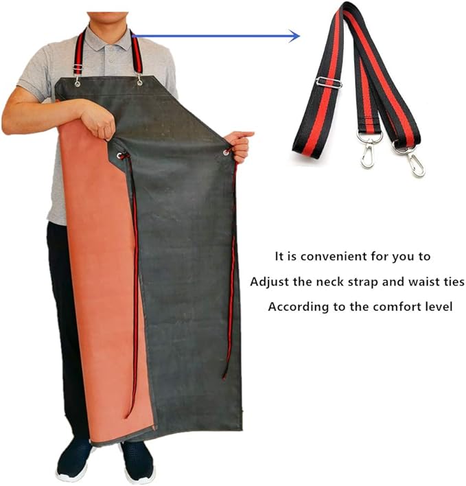 Extra Large Waterproof Gardening Apron with Adjustable Straps – Heavy-Duty Anti-Stain Work Apron (47.2 x 33.5 inches)