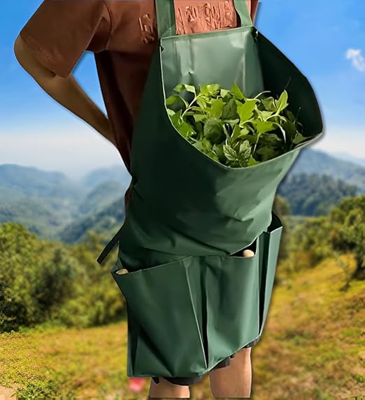 Heavy-Duty Gardening Apron with 3 Oversized Pockets – Adjustable Tool Apron with Deep Compartments for Gardeners
