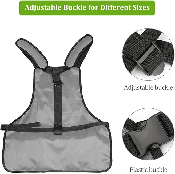 Leaf Print Waterproof Gardening Apron with 6 Pockets – Adjustable Shoulder Work Apron for Men and Women (23.2" x 22.8")
