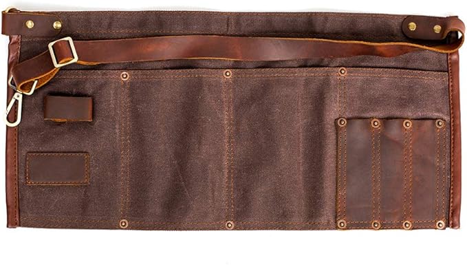 Heavy-Duty Garden Tool Waist Apron – Vintage Utility Canvas Tool Belt with Multiple Pockets for Men and Women (19" x 7")