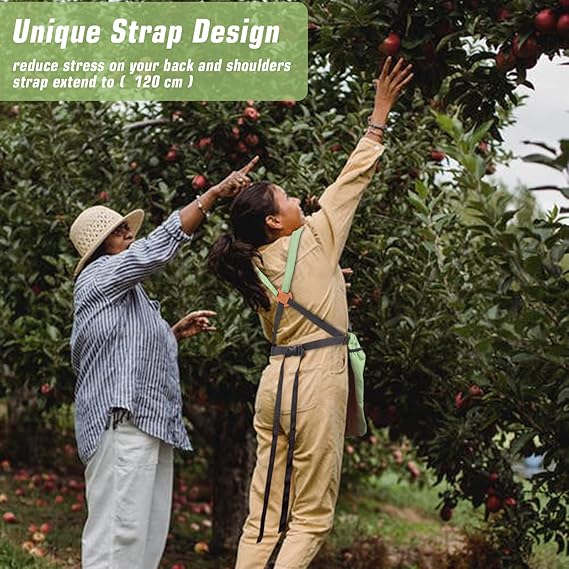 Heavy-Duty Gardening Harvest Apron with Adjustable Straps – Large Capacity Front Pouch & Quick Release Design (25" x 19")