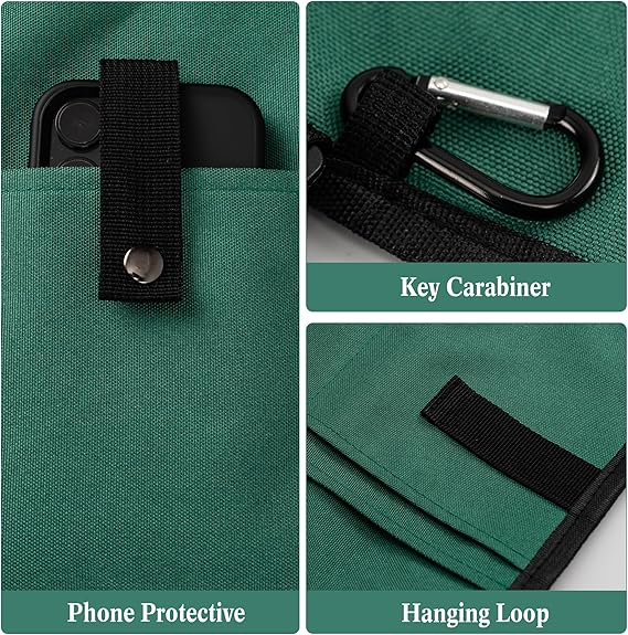 14-Pocket Professional Gardening Work Apron – Waterproof Adjustable Tool Apron with Cross-Back Straps & Hanging Loops (23.6" x 22.8")