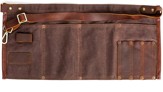 Heavy-Duty Garden Tool Waist Apron – Vintage Utility Canvas Tool Belt with Multiple Pockets for Men and Women (19" x 7")